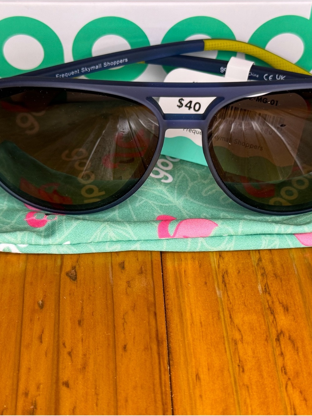 Goodr “Frequent Skymall Shoppers” Navy Blue Sunglasses